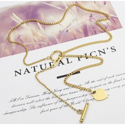 Punk Style New Jewelry High Quality Sstainless Steel Necklace For Love Peach Heart Pendant For Woman Party Gift Wholesale