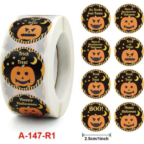 1roll=500pcs Halloween Sticker Sealing Label Stickers Adhesive Sticker For Gifts Handmade Envelope DIY Stationery Stickers