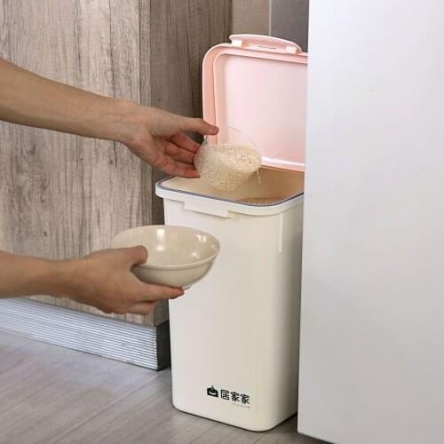 12KG Plastic Sealed Insect Control Rice Storage Box Flour Grain Storage Box Kitchen Food Rice Container Box With Measuring Cup