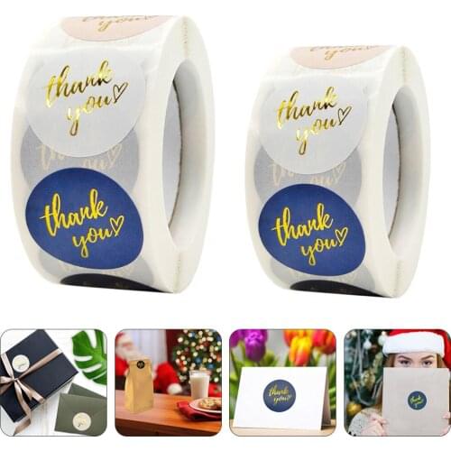 2 Rolls Thank You Gift Sealing Stickers Label Sticker Decals Decorative Stickers