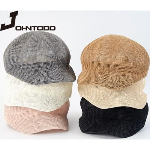 2021 Retro Fashion Summer Women Octagonal Beret SunHats Painter Hat Outdoor Travel Beach Hat Light Breathable Sun Visor Femme