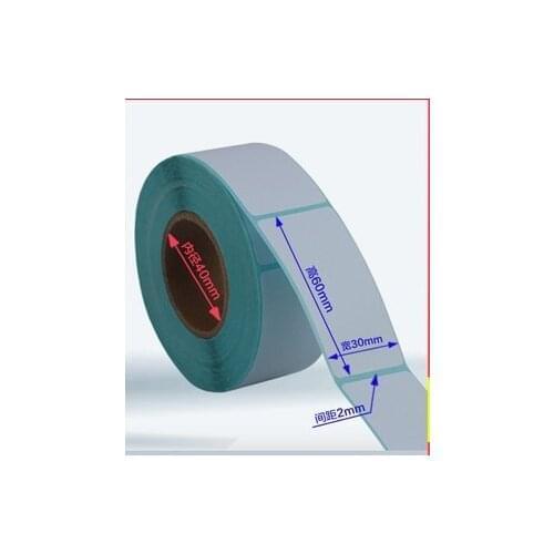5rolls POS thermal label paper size 30x60mm use for Thermal printer Thermal Labels blank stickers (total 2500 labels)