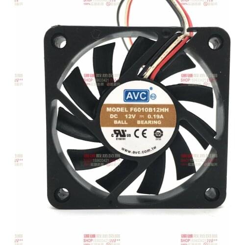 AVC F6010B12HH Server Cooling Fan DC 12V 0.19A 60x60x10mm 3-wire