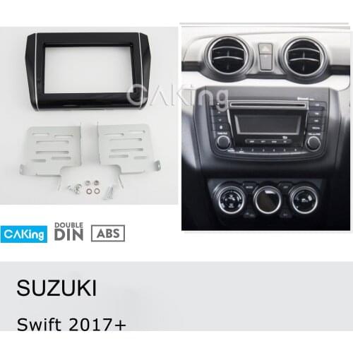 Double Din Car Fascia Radio Panel for SUZUKI Swift, Dzire 2017+ Console Dash Kit Install Facia Trim Plate Bezel Adapter Console