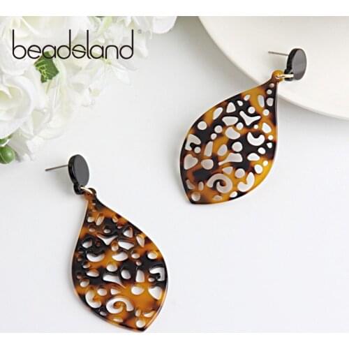 Beadsland Acetic Acrylic Drop Earrings Hollow Horse Eye Design Fashion Vintage Woman Girl Party Festival Hot Sell Gift 40334