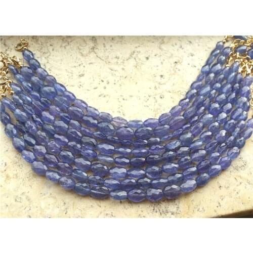 Loose beads nature tanzanite baroque faceted 4-6mm 19cm FPPJ wholesale beads nature