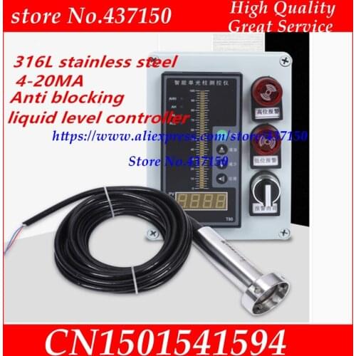 316L stainless steel 4-20mA anti blocking liquid level transmitter water level display controller for industrial sewage and dome