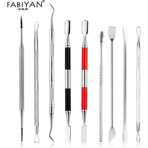 Double-end Cuticle Pusher Remover Dead Skin Finger Toe Tips Stainless Steel Silicone Handle Nail Art Manicure Care Tool Pedicure