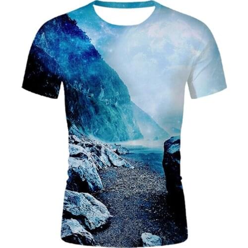 New mens breathable t shirts Casual quick-drying planet T-shirt Summer 3d t-shirt Fashion o-neck shirt Large T shirt streetwear