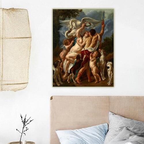 Jacob Jordaens《Venus and Adonis》Canvas Oil Painting Artwork Aesthetic Picture Poster Wall Hanging Decor Home Decoration