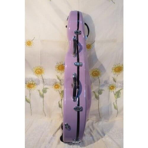 Beautiful lilac fiberglass cello case /wheells, Shoulder straps 1/2 size