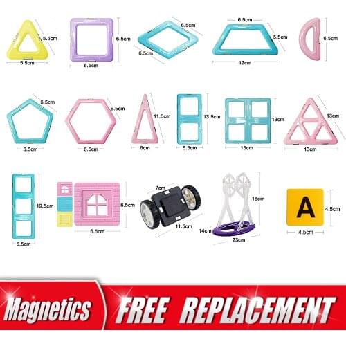 Ice Cream Color Magnetic Designer Building Blocks Brick Toys Magnetic Construction Blocks Accessories Educational Kids Gift