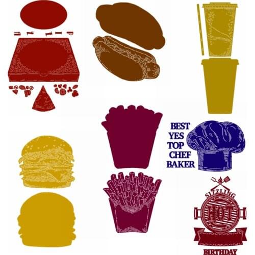 Foodie Club Metal Cutting Dies Delicious Foods&Kitchenware Die Cuts For Card Making DIY Scrapbooking New 2019 Crafts Cards