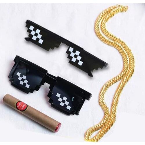 New Mosaic Funny Glasses Unisex Black Mosaic Sunglasses Funny Mosaic Glasses Party Party Tools Outdoor Funny Goggles