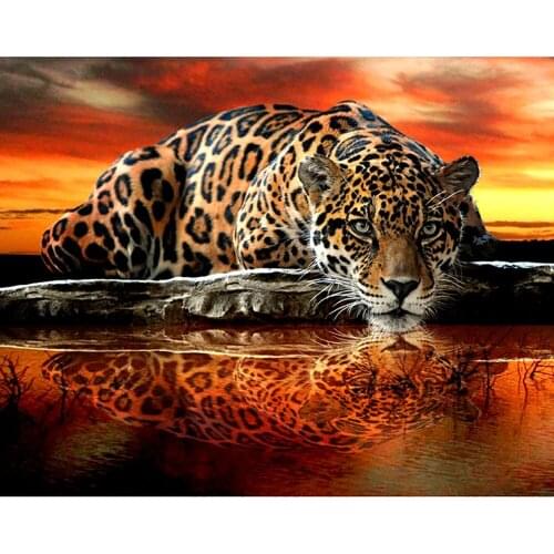 Adult Arts and Crafts Kit Diamond Painting Animal Mosaic Jewel Cross Stitch Leopard Paint Diy Handmade Embroidery Diamond Art