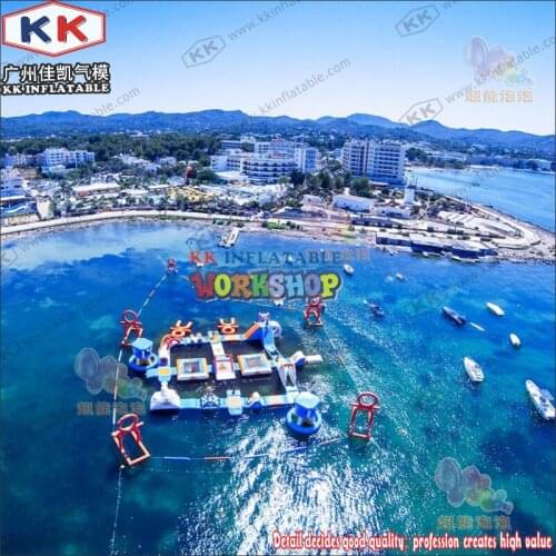 0.9mm PVC Customized Aqua Adventure inflatable water attraction