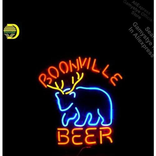 Neon Signs for Boon ville Beer Deer Handcrafted Neon Bulbs sign Glass Neon Bulbs Decorative Shopping Hall Sign Home Display cubs