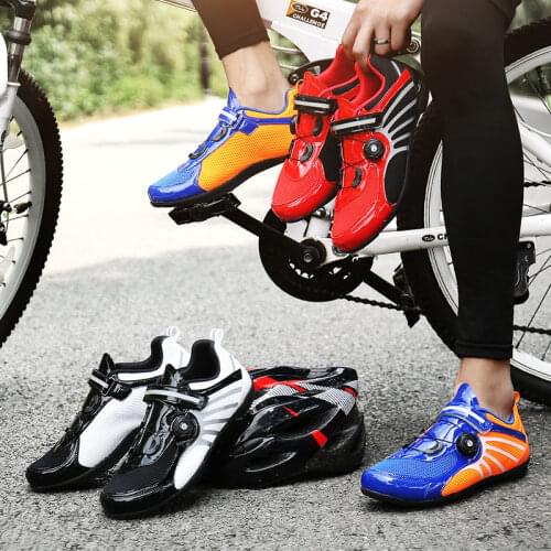 New lock-free power cycling shoes casual breathable lock-free hard-soled cycling shoes for men and women road mountain bike shoe