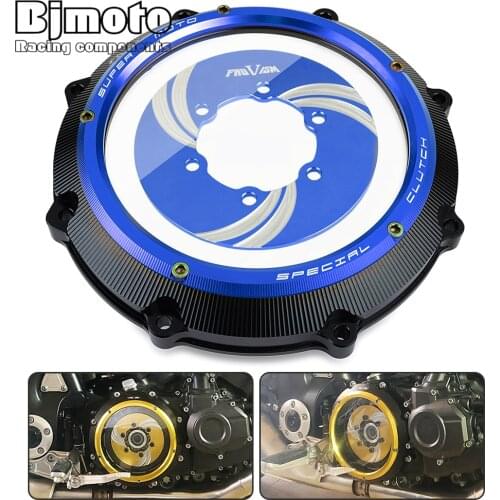 Motorcycle Engine CNC Racing Clear Clutch Cover Spring Retainer R For Yamaha Vmax 1700 2009-2020