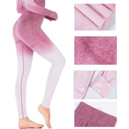 Sexy Women Yoga Pants Sports Running Sportswear Stretchy Fitness Leggings Seamless Tummy Control Gym Compression Tights Pants