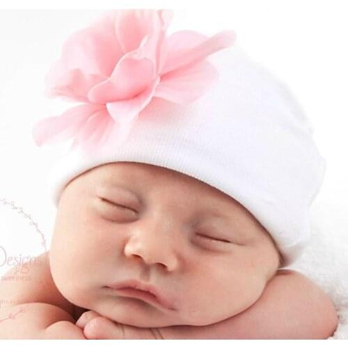 Baby Girl Cotton Hat Spring Autumn Infant Beanies Cap Candy Color Newborn Baby Flower Hat Toddler Hair Accessories SW164