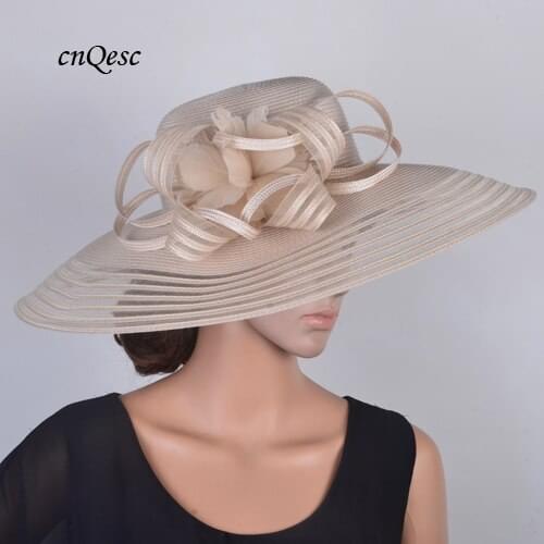 Womens hat 2019 NEW DESIGN,X LARGE brim Kentucky Derby Hat Church wedding hat feather fascinator hatinator for races party