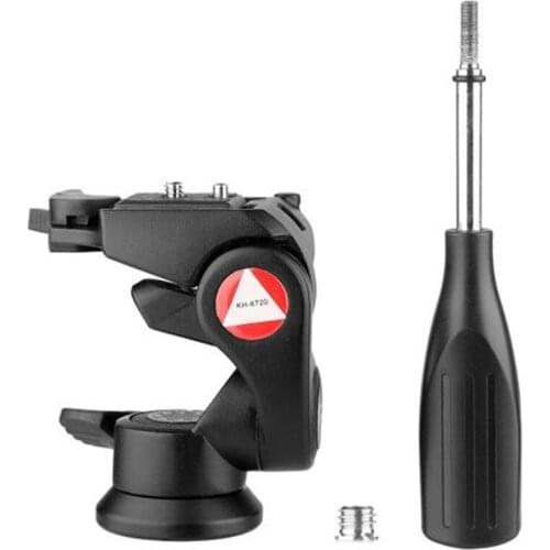 6pcs KH6720 Double Handle 3-Way Pan Tilt Head Tripod Ball Head with Quick Release Plate for Canon Nikon DSLR Cameras by DHL