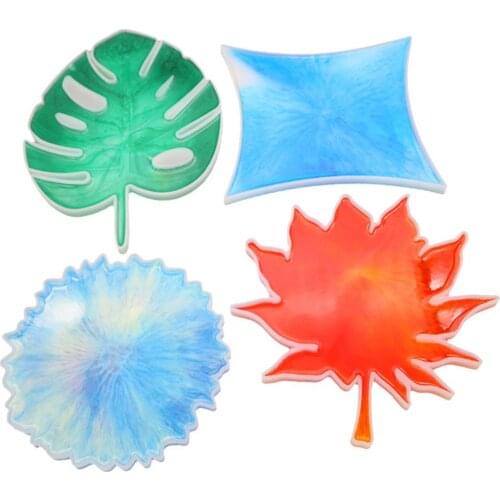 Turtle Leaf Silicone mold for resin tray DIY Geometric Hexagon Maple Leaf Crystal Silicone Epoxy Coaster Craft Decor Mold