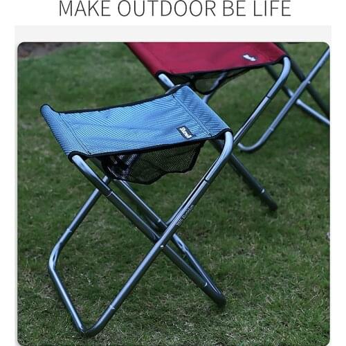 Folding Step Stool Thick Portable Aluminum Alloy Outdoor Chair With Mesh Pouch For Travel Drawing Picnic Camping Fishing