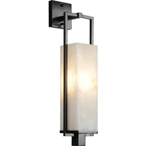 Modern and simple copper marble new Chinese style wall lamp light luxury living room bedroom bedside wall lamp