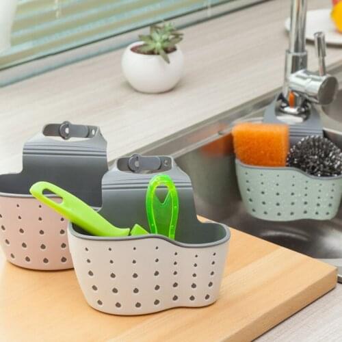 Soap Sponge Drain Rack Kitchen Utensils Sink Double Layer Drip Bag Rack Bathroom Holder Kitchen Storage Baskets