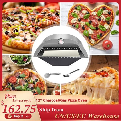 Outdoor Pizza Oven Set 2-piece Portable Outdoor Charcoal Gas Pizza Oven Kitchen Baking BBQ Grill Wood-Fired Pizza Machine Tools