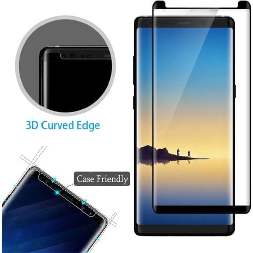 YKSPACE 4Colors 3D Curved Clear 9H Tempered Glass For Samsung Galaxy S8 S9 Plus Note 8 9 Case Friendly Screen Protector