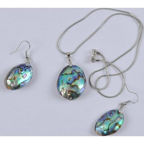 New Zealand Abalone Shell Necklace Earrings Set Jewelry For Woman Gift F333