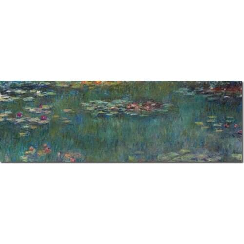 115x340 CM Print Monet Oil Painting Lotus Landscape Painting on Canvas Impressionist Wall Art Picture Poster Home Cuadros Decor