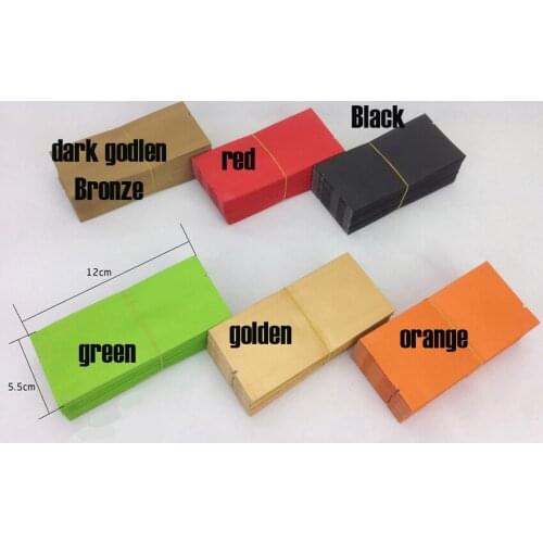 2018 New Gift Bag 200pcs In/ 5.5x12cm 6colors Paper Pouches Stand Up Kraft Aluminium Foil Packing Grip Seal Food Grade Pockets