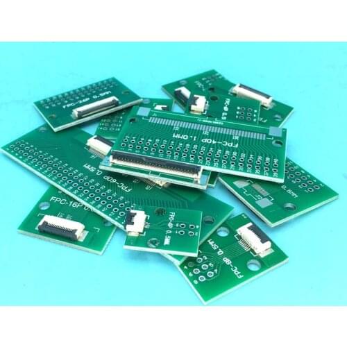 5pc 4/5/6/8/10/12/16/20/24/26/30/34/40/45/50/60 pin 0.5mm FFC FPC adapter 2.54 Flat cable Socket converter breakout board to TFT