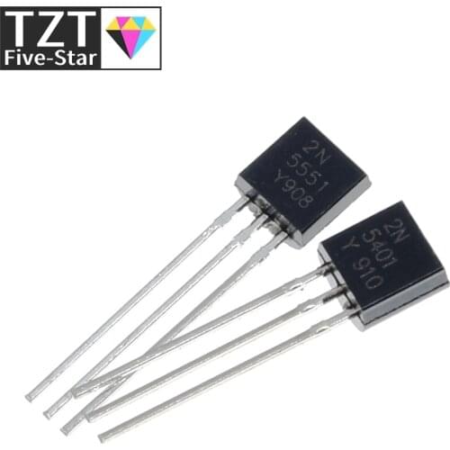 50pcs/lot Transistor DIP 2N5551 2N5401 5551 5401 TO-92 (25PCS* 2N5401+25PCS* 2N5551 )