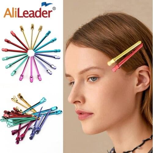 Alileader 12Pcs Stainless Steel Metal Crocodile Hairpins 6Colors Hairdressing Diy Durable Hair Clips Styling Tools