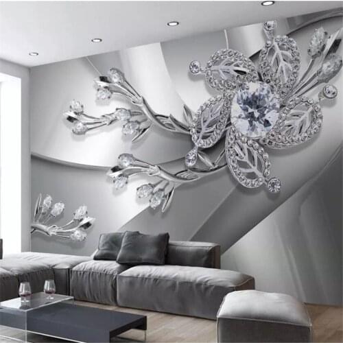 Beibehang Custom wallpaper 3d mural cool metal texture diamond stereo jewelry TV background wall living room bedroom wallpaper