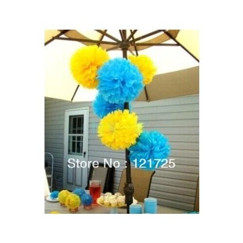 Free Shipping 30pcs 8"(20cm) Tissue Paper Pom Poms Party Wedding Shower Flower Balls Decoration