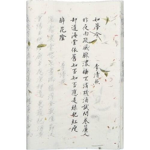 Multiple Types Ou Style Small Regular Script Copybook Floral Plant Printed Ripe Xuan Paper Chinese Poems Heart Sutra Calligraphy