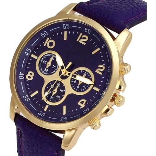 2018 Top Brand Watches Women Casual Roman Numeral Watch For Men Women PU Leather Band Quartz Wrist Watch relogio Clock @F