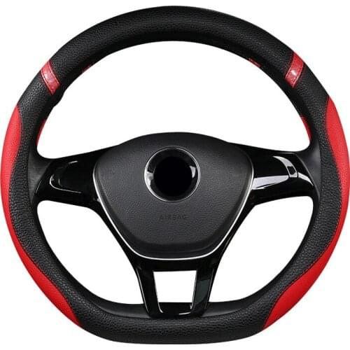 D-Type Car Steering Wheel Cover Wrap For VW Bora Golf Jetta Atlas Teramont For Nissan Rogue Maxima Leaf For Kia Sportage Stonic