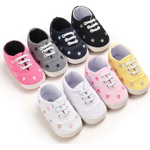 Baby Boys Girls First Walkers Classic Shoes Infant Toddler Soft Sole Anti-slip Baby Shoes Newborn Canvas Baby Sports Sneakers