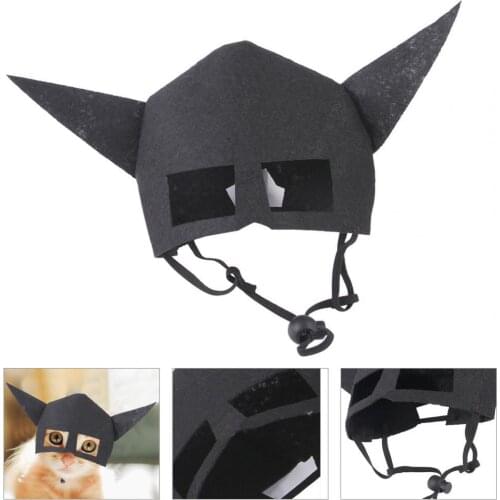 Cat Headgear Adjustable Strap Bat Shape Design Half Face Animal Party Cat Cosplay Costumes for Halloween