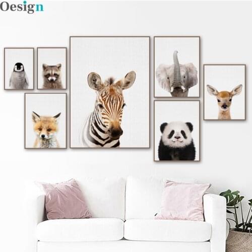 New canvas painting poster cartoon animal childrens room decoration bedroom living room modern minimalist canvas decorationwall