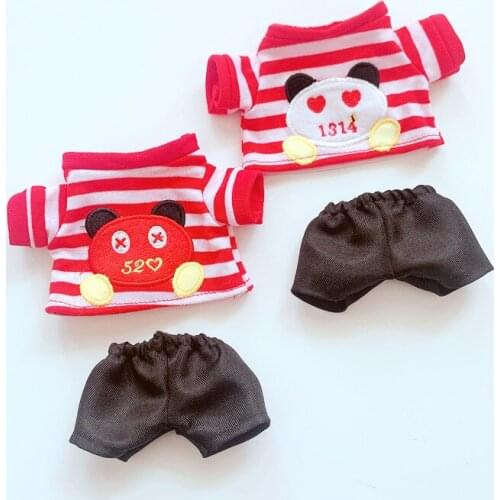 Doll clothes Fit For 20cm EXO Lovely Short Panda shirt+short bants Toy for Girl Doll Accesory