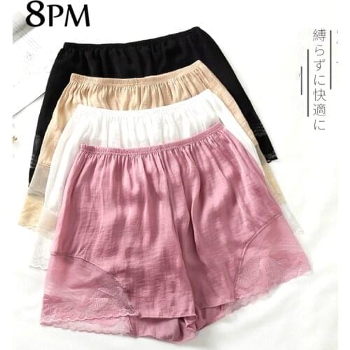 Summer Plus Size Short Sleep Bottoms 2021 Women Safety Shorts Satin Lace Shorts High Waist Short Sex Hot Pants ouc122