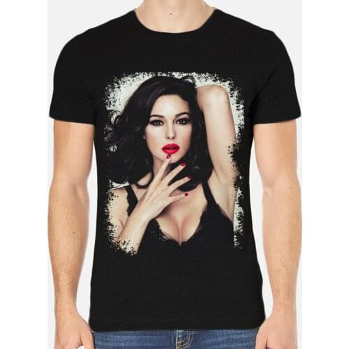 Fashion Monica Bellucci Celebrities Men T-Shirt Summer O-neck Cotton Tee Clothing Hip Hop Tshirt